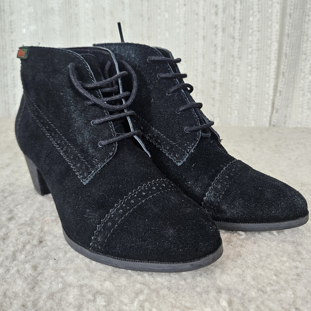 GH Bass and Co. Black Porter Suede Oxford Ankle Booties Size 7 - Picture 3 of 9